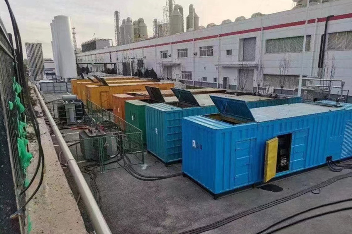 荣邦乡发电机租赁施工现场